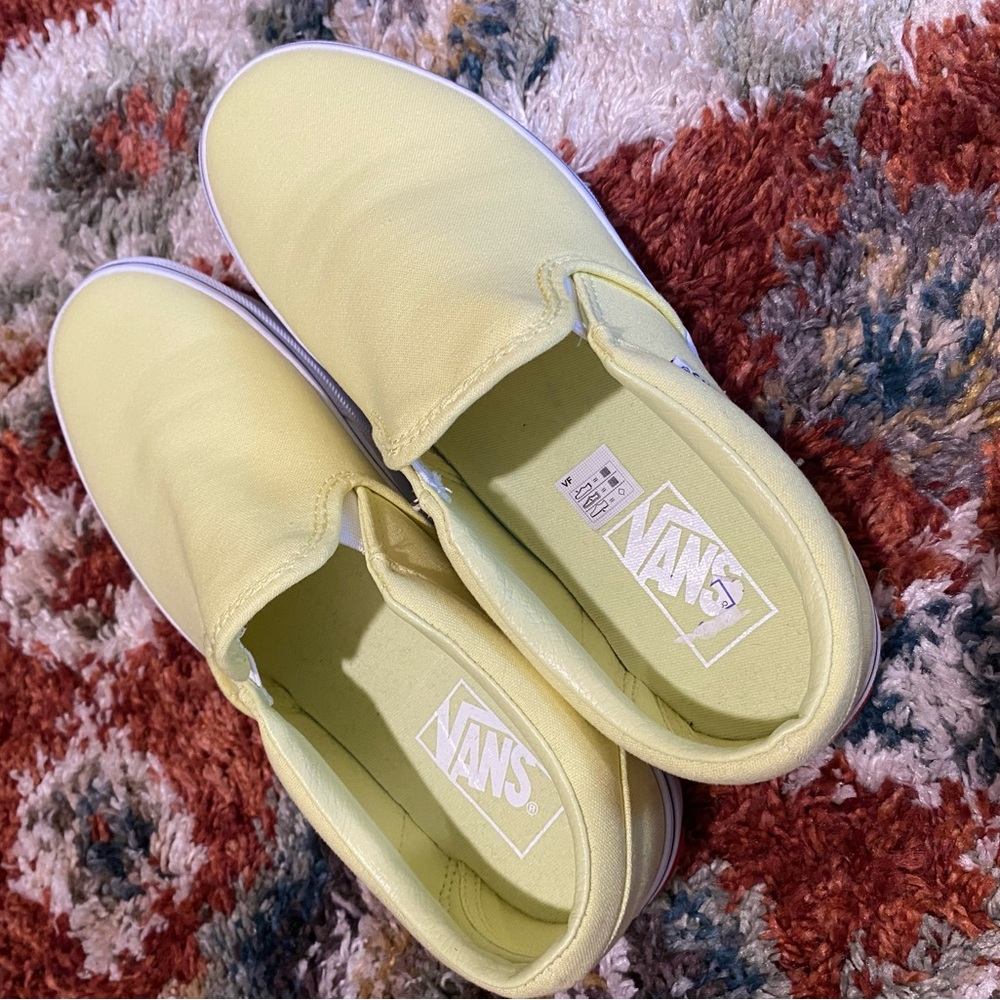 Vans Slip-On Platform Sneakers in Lemon Yellow - Picture 4 of 6